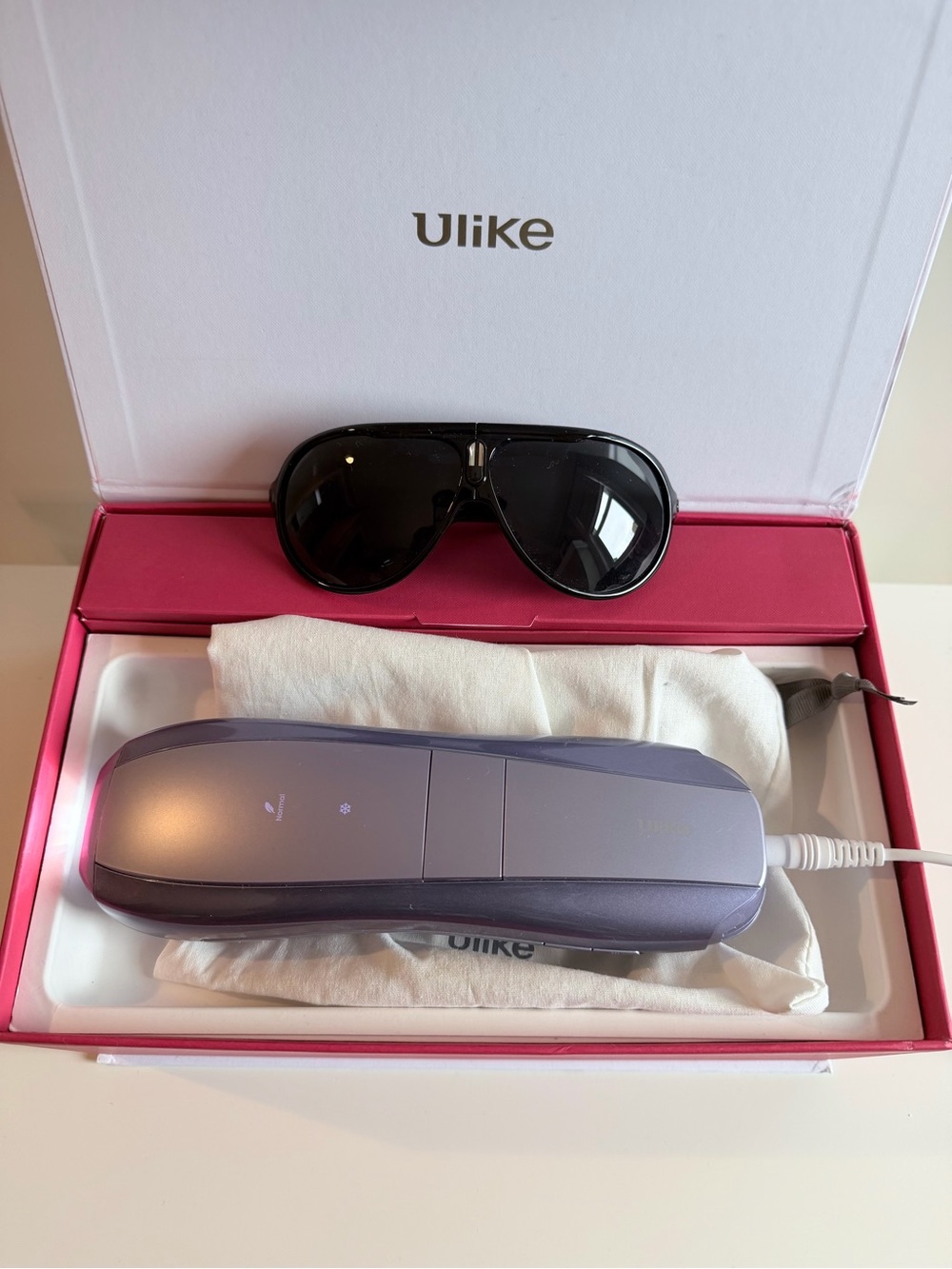 Ulike Purple Home IPL Hair Removal Device with Protective Glasses